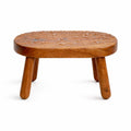 Teak Step Stool Heavy Duty Wooden Stepping Stools for Adults Kids with 4 Legs,Bed Steps for High Beds