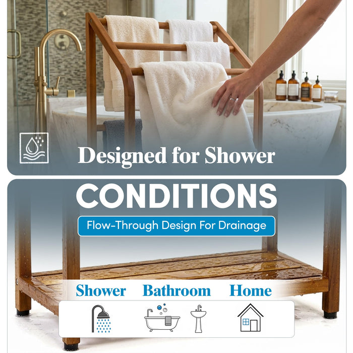 The Original Sula Versatile Teak Towel Rack