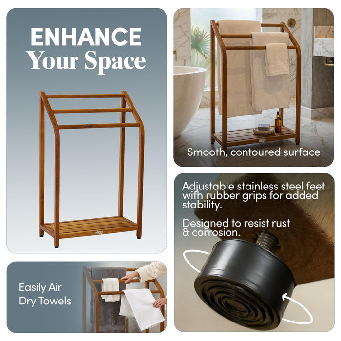 The Original Sula Versatile Teak Towel Rack