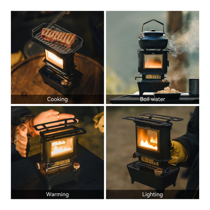 Thous Winds Camping Oil Lantern, Portable Stove, Retro Silver, Model TW6008-V