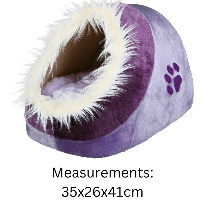 Trixie Minou Cat & Small Dog Bed Lilac/Violet 35x26x41cm | Cosy Pet Sleeping Retreat