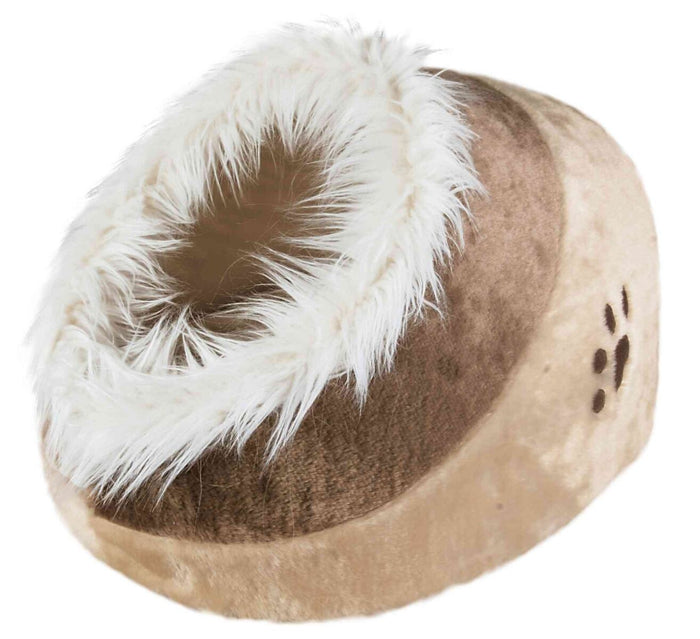 Trixie Minou Cat & Small Dog Cave Bed Beige/Brown 41x35x26cm | Cosy Pet Igloo