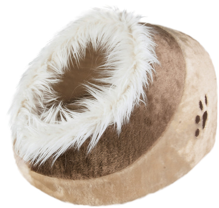 Trixie Minou Cat & Small Dog Cave Bed Beige/Brown 41x35x26cm | Cosy Pet Igloo