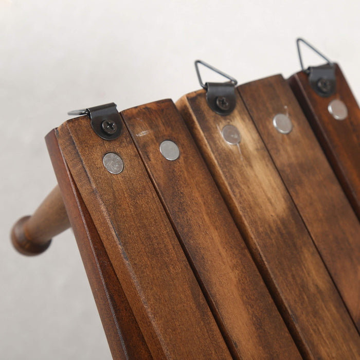 WEBI Accordion Wall Hanger, Wooden Coat Rack Wall Mounted, Hat & Cap Hook Rack, 16 Peg Hooks, Walnut Color
