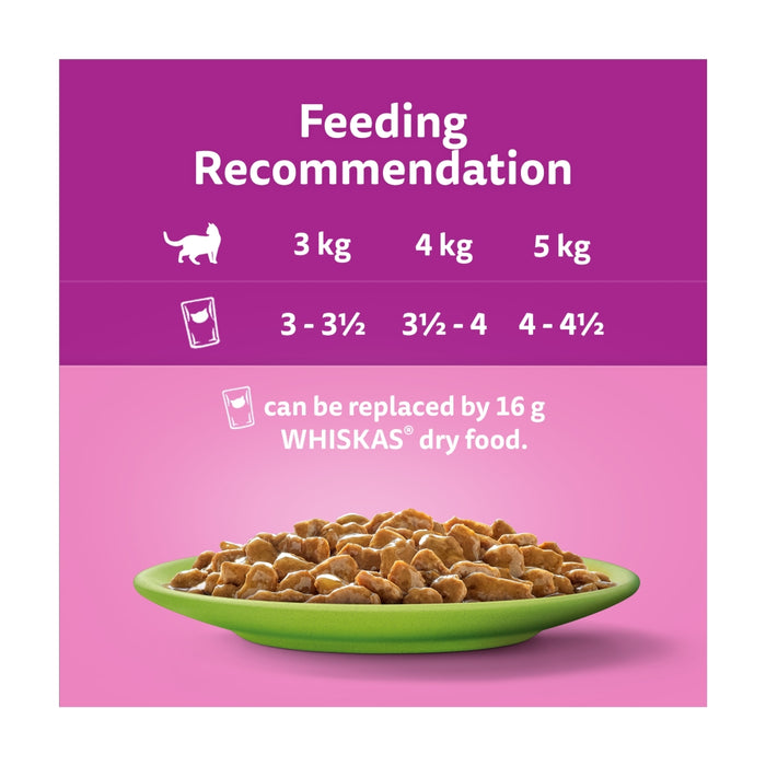 WHISKAS | Wet Cat Food Pouches | Senior 7+ Mixed Menu in Gravy - 12 x 85g