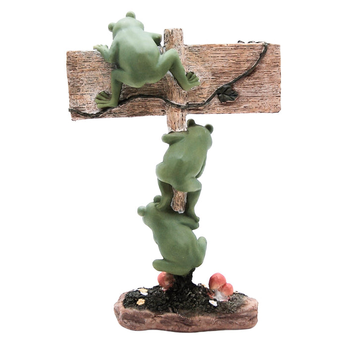 Wowser Whimsical Frog Welcome Garden Statue, Outdoor Decor, 12.75 Inches