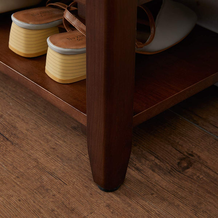 XKZG Shoe Storage Bench Wooden Shoe Rack Bench Rustic Solid Wood Entryway Bench (Brown,31.5")