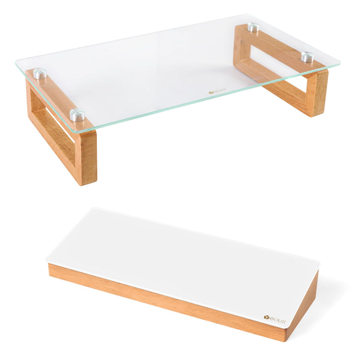 Yeoux Office Desktop Organization and Glass Dry Erase Whiteboard Combination Work Essential Collection