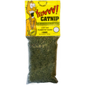 A package of Yeowwww! Cat Nip featuring a cartoon cat character and indicating it is an organic leaf and flower top blend, coming in a 1 oz size.