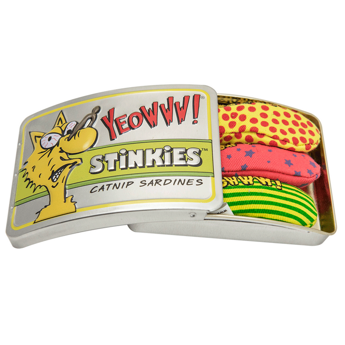 Yeowww! Tin of Stinkies Catnip Fish - 3 Pack of Organic Catnip Toys